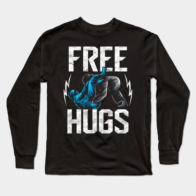 Cute Free Hugs Jiu Jitsu BJJ Martial Arts Long Sleeve T-Shirt by theperfectpresents